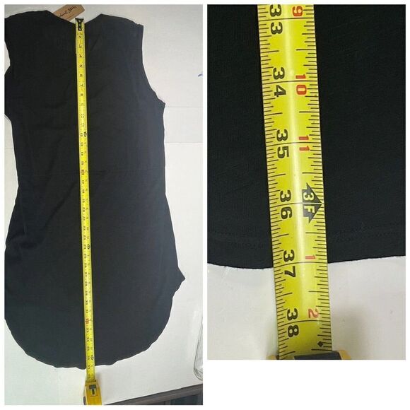 Michael Stars Small Dress Black Slub Jersey Sleeveless New Minimal Capsule - Picture 12 of 13